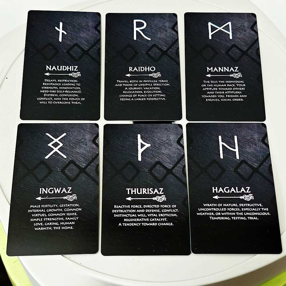 Runes Oracle Deck 26 Pcs Cards Illuminate Your Life and Manifest Transformation 1036cm C251114