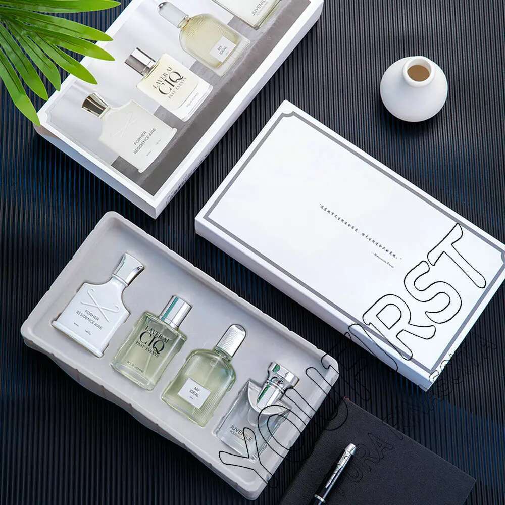 Brand Men Perfume 100Ml Gift Box Four Piece Set Lasting Fragrance Body Spray Fresh Plant Ral Scent Pheromone Parfums Homme