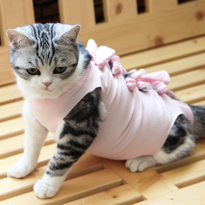Cat Recovery Suit Breathable Cat Surgery Recovery Suit Onesies Female Kitty Castration Abdominal Wound Recovery Clothing Outfits