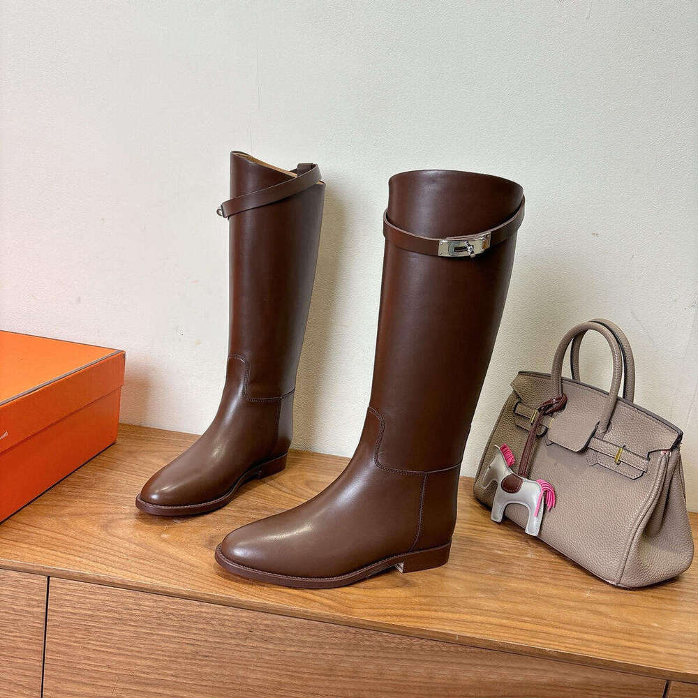 Designer boots top Women's genuine leather ankle boots Ladies Over The Knee Boots | Genuine Leather Tall Buckle Boots Women's Winter Knee High Boots size35-42