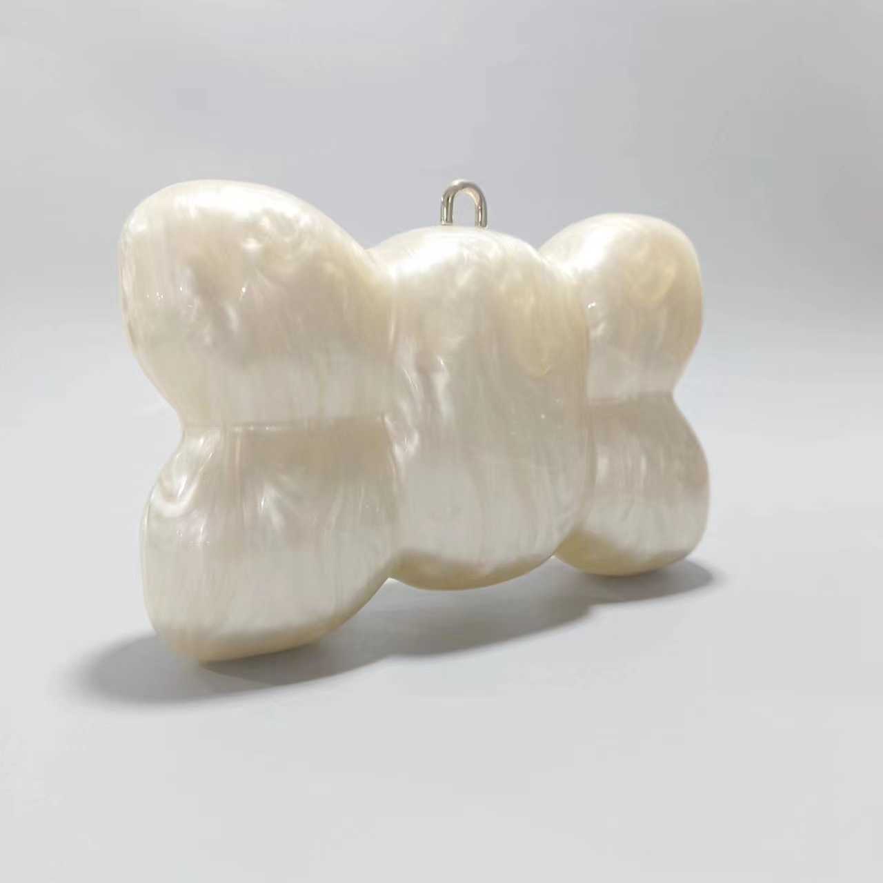 Fashion Womens Acrylic Bowknot Handheld Bag Wedding Dinner Single Shoulder Crossbody Handheld Bag