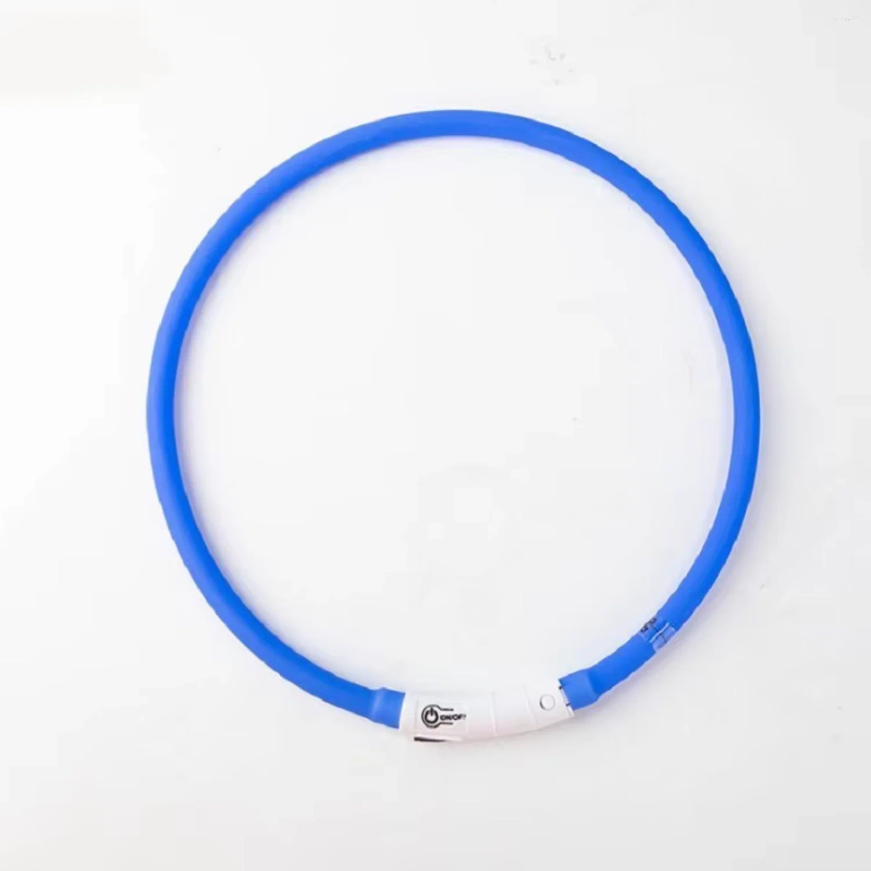 Update Light Pet Round Charging Dog Collar Usb Rechargeable Luminous Silicone Waterproof Led Convenient And Practical