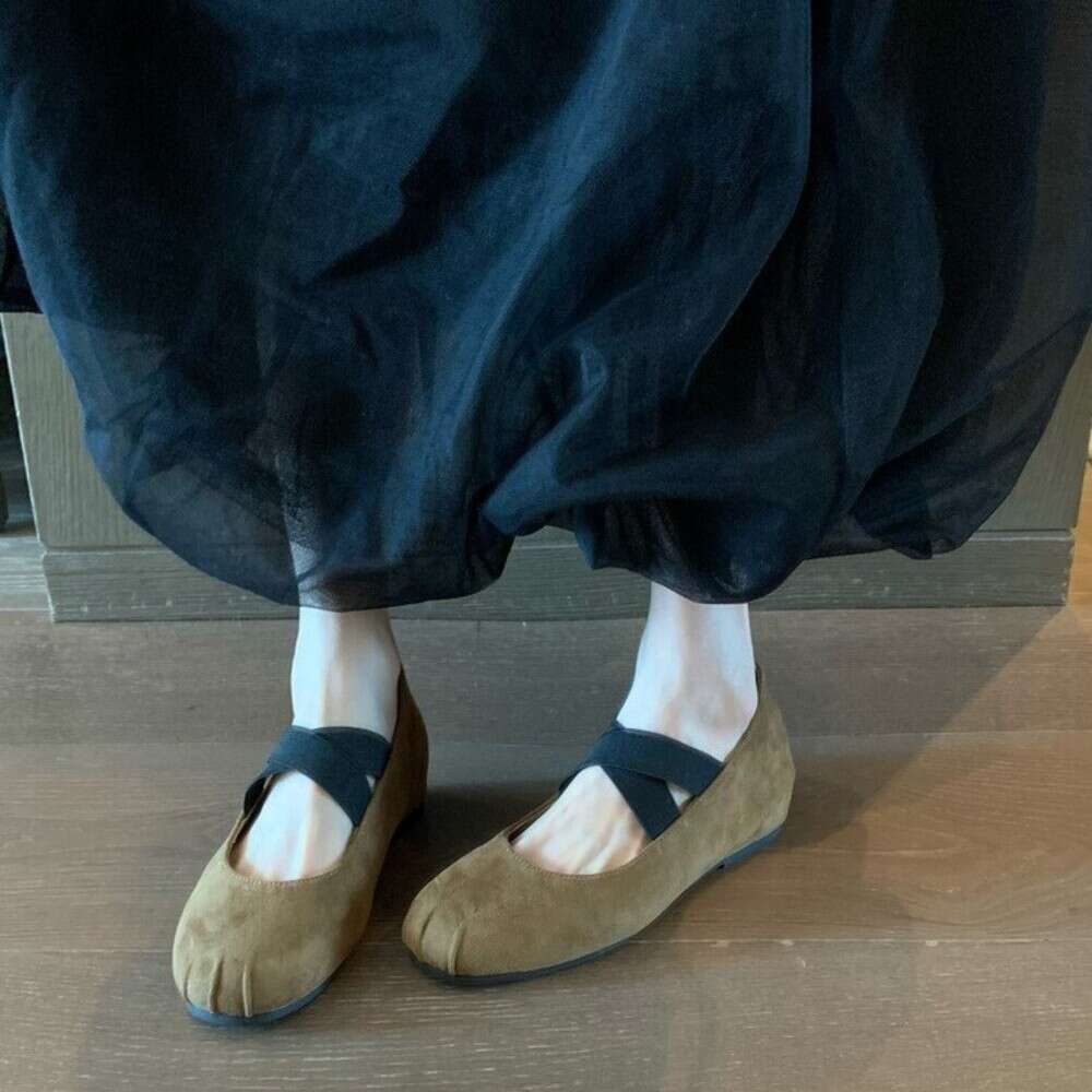 Gentle Fairy Ballet Single 2025 Summer Autumn French Style Elegant Ruched Square Toe Shallow Mouth Flat Mary Jane Shoes