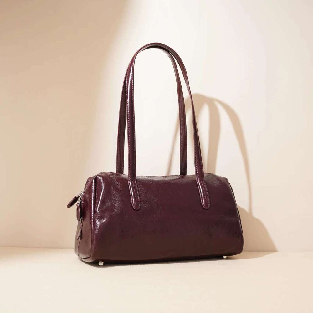 Designer Bag 2024 New 100% Genuine Leather Women's Underarm Cowhide Boston Handbags Designer Female Large Shoulder Bag Bury