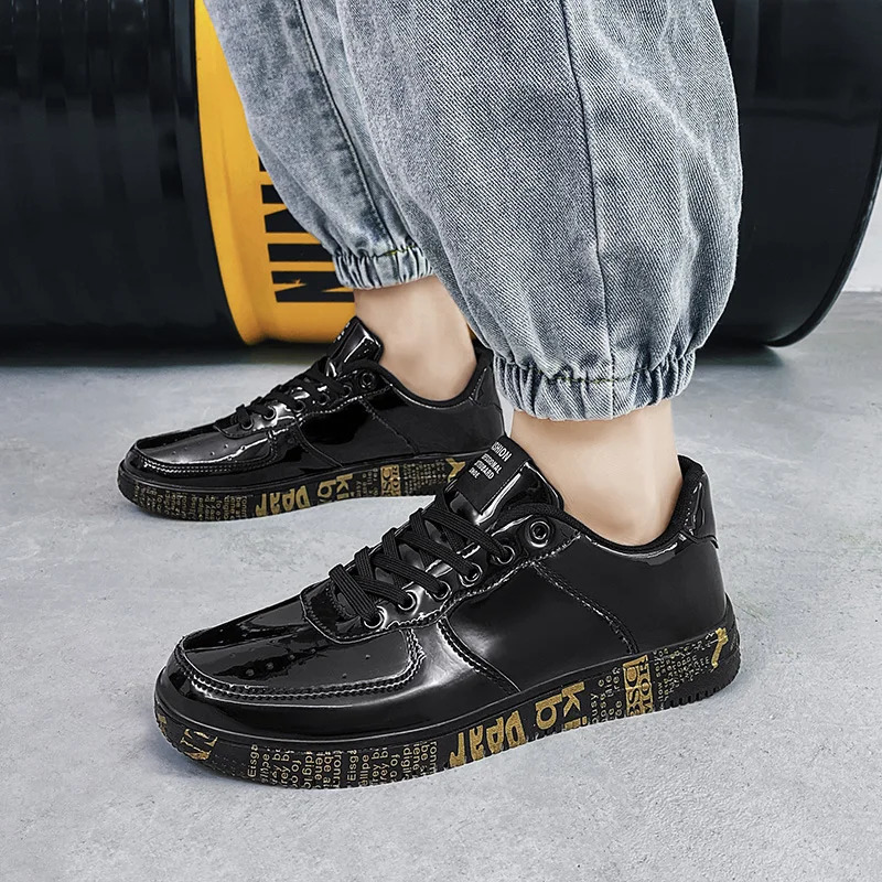 gold sports shoes for couples luxurious casual sparkling sports shoes mens hip-hop street clothing skateboarding shoes mens graphic shoes 250410