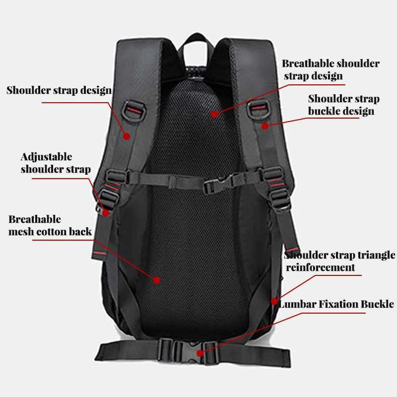 Outdoor hiking bag mens and womens 60L large capacity backpack fashionable leisure travel backpack lightweight sports bagW251114