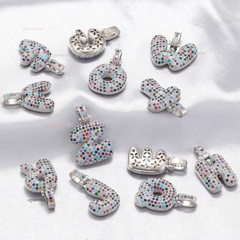 Arabic pendant zirconia fashion jewelry pyroxene letter necklace for women and men