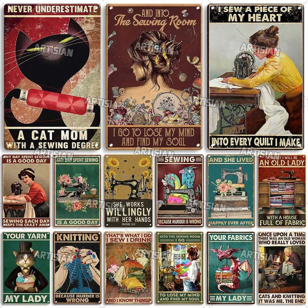 Artisian Knitting Metal Plaque Sewing Tin Plate Quilting Decorative Sign Wall Decor Garage Bar Pub Club Hotel Kitchen HomeM251114