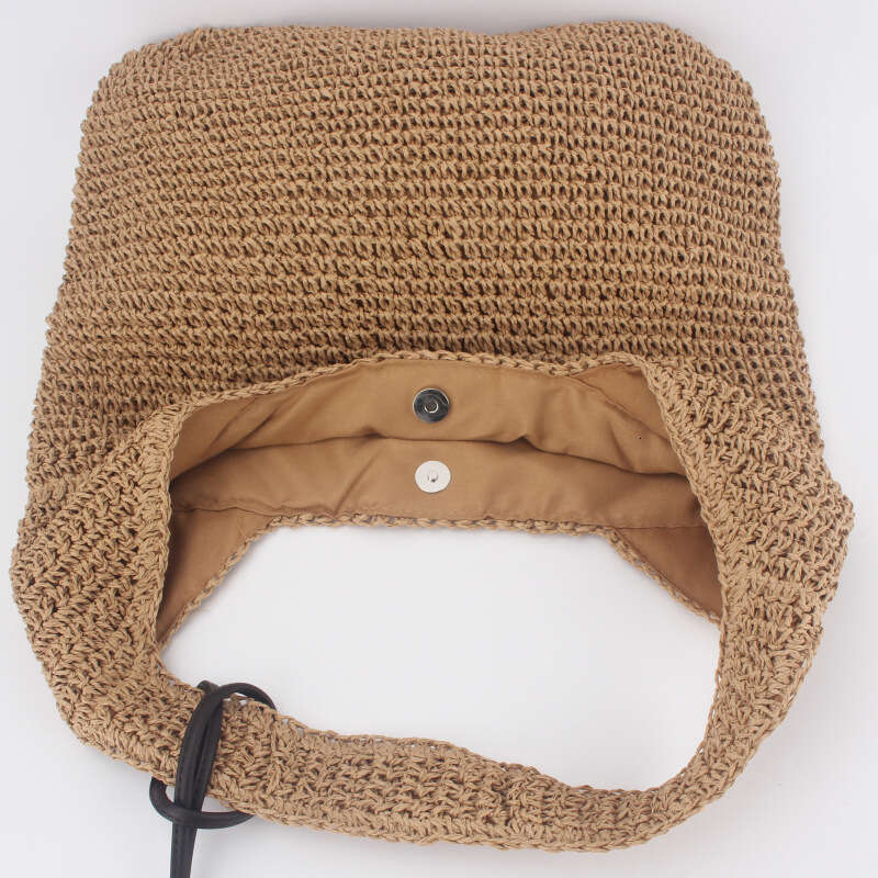 Handmade Beach Bag Fashionable Minimalist One Shoulder Grass Forest Style Handmade Woven Bag Casual Versatile Large Capacity Beach Bag Kq2