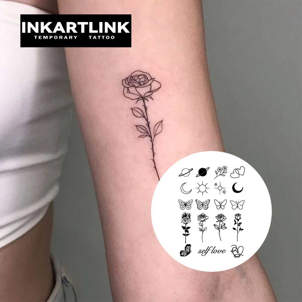 Simple line pattern temporary tattoo lasting for 15 days with new technology waterproof semi permanent sticker.XJ25414