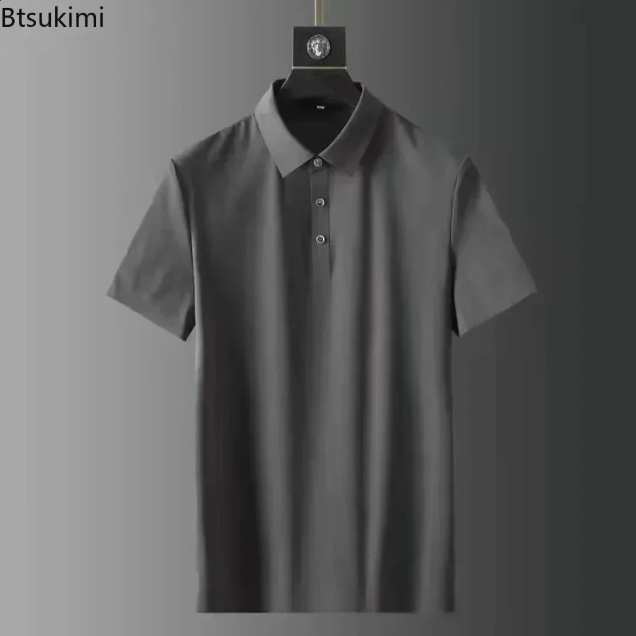 2025 Mens Fashion Solid Two-Piece Sets Casual Comfy Lapel T-shirtTrousers Sport Outfit Men Breathable High-Quality Tracksuits 250409