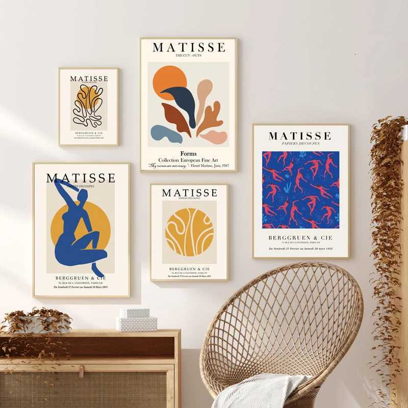 Henri Matisse Artwork Exhibition Posters and Prints Gallery Wall Art Canvas Painting Museum Wall Pictures for Living Room DecorM251114
