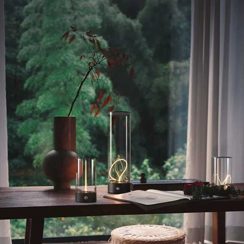 Cordless Portable LED Table Lamp Rechargeable Design Desk Lamp with Touch Sensor Three-Level Dimmable For Bedroom Light M251114