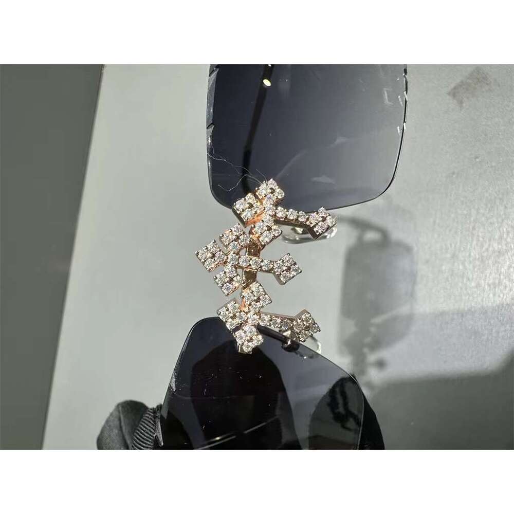 2025Factory Rectangle Glasses Sun Frame Women Men Sunglasses Moissanite Dia SunglassMoissanite sunglasses