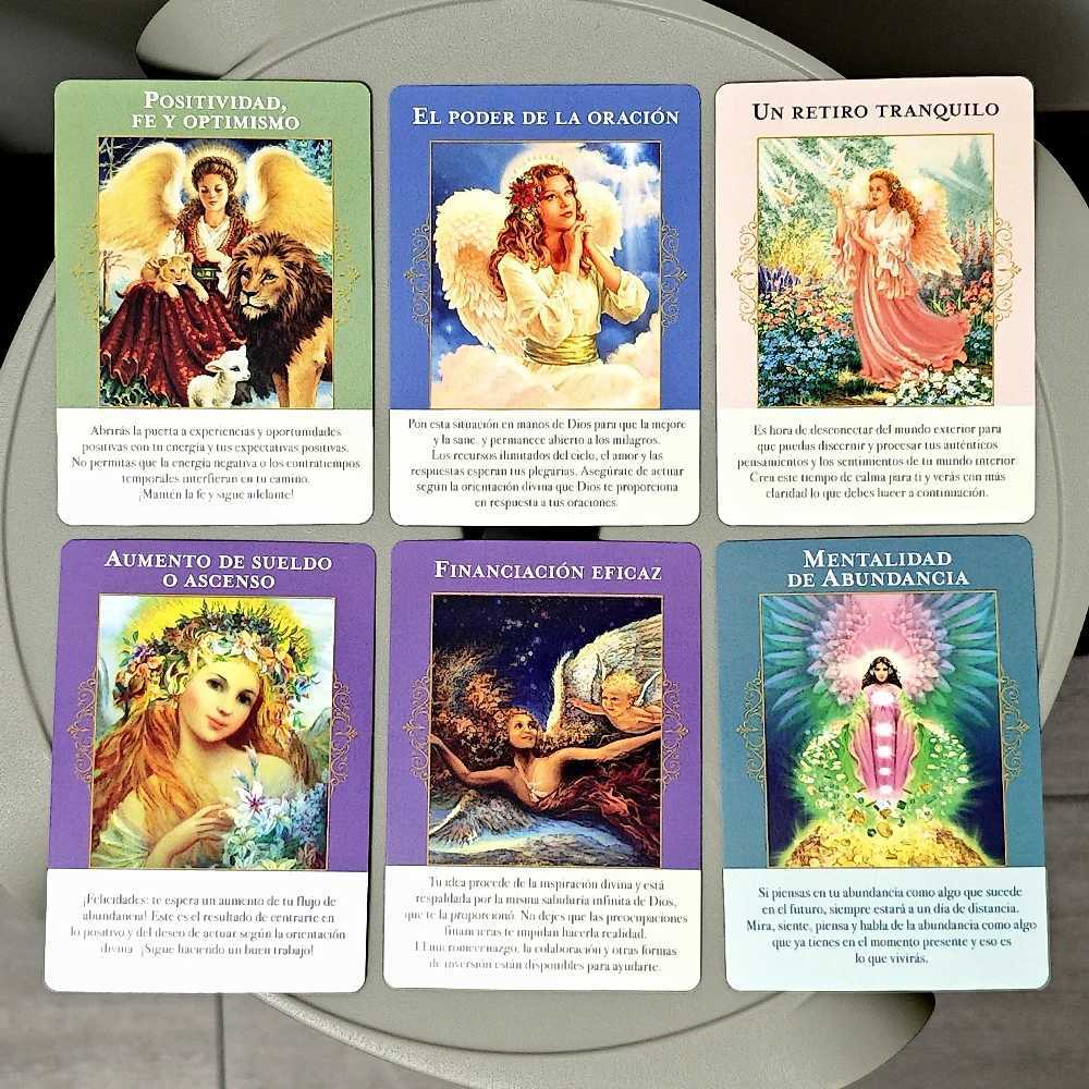 Angels of Abundance Oracle Deck Spanish Edition 10473cm 44 Pcs Oracle Cards C251114