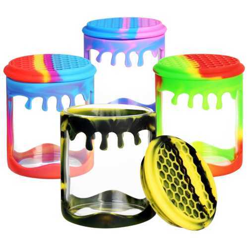 Water drop silicone wrapped glass storage tank w250414