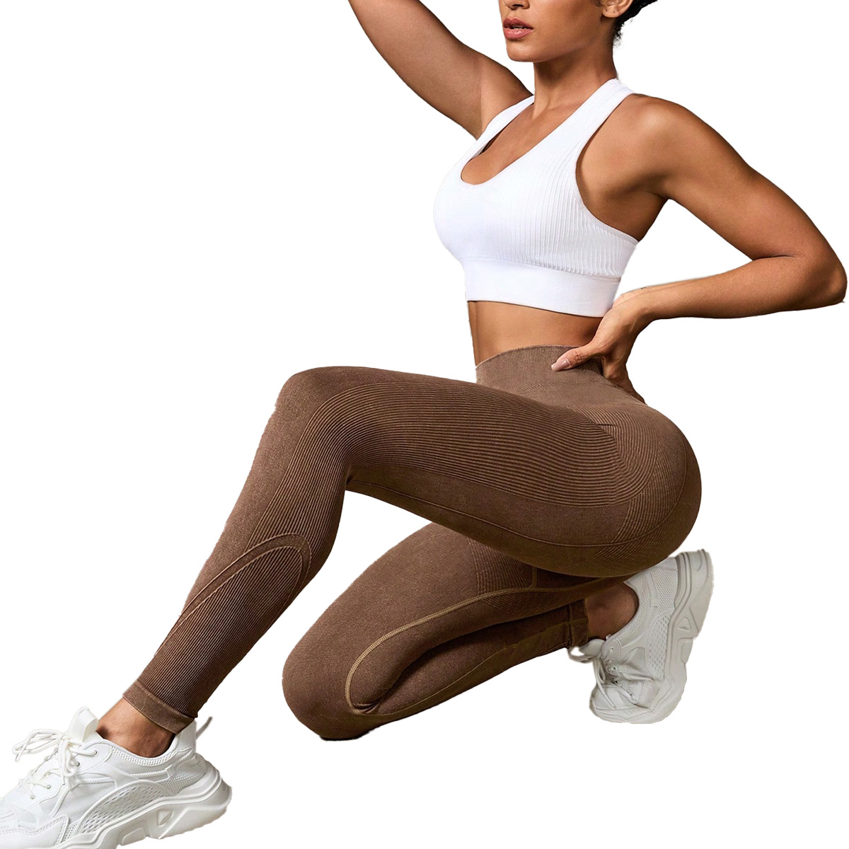 Premium Stretch Fabric Fitness Leggings Ideal for Sports Activities