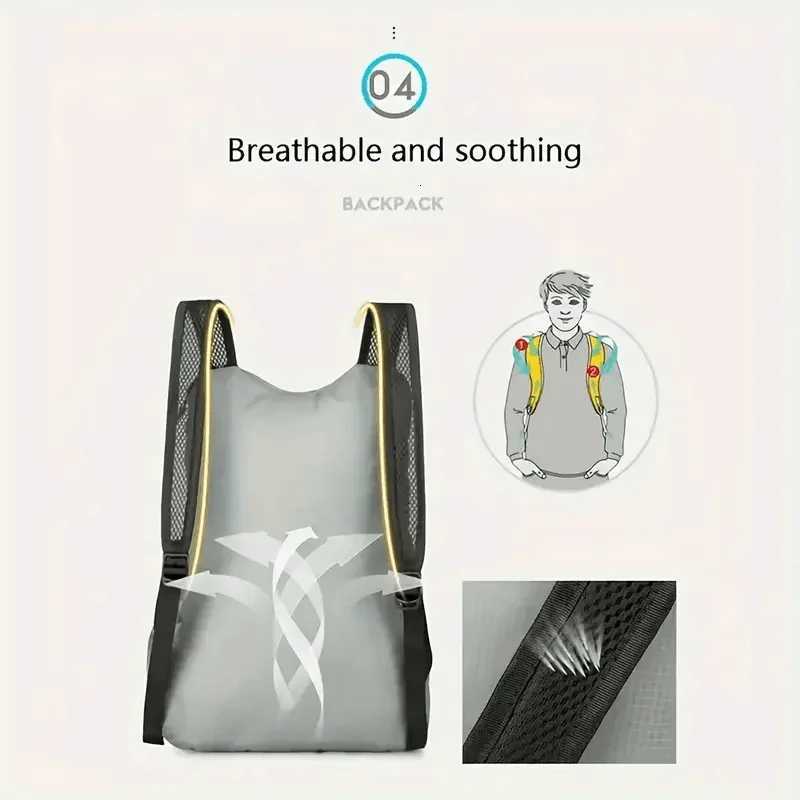 2025 New 1-Pack Multifunctional Ultralight Backpack - Foldable and Portable - Perfect for Cycling Hiking and Travel EssentialsW251113
