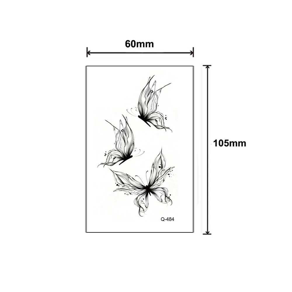 Small temporary tattoo waterproof black rose butterfly arrow flower wings Maori snake female art wrist fake mini stickerXJ25414