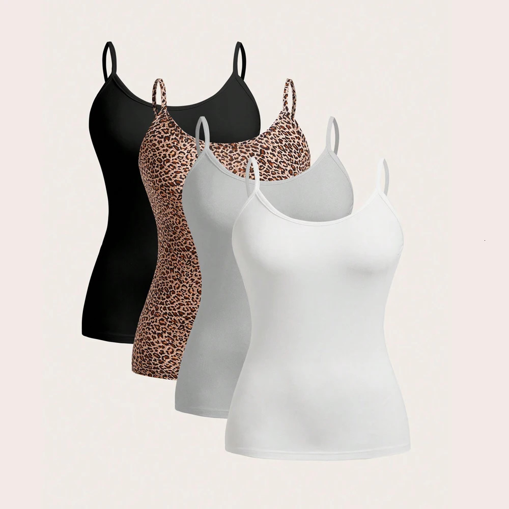 4 solid color womens vest summer sexy shoulder strap basic top sleeveless 250414Z