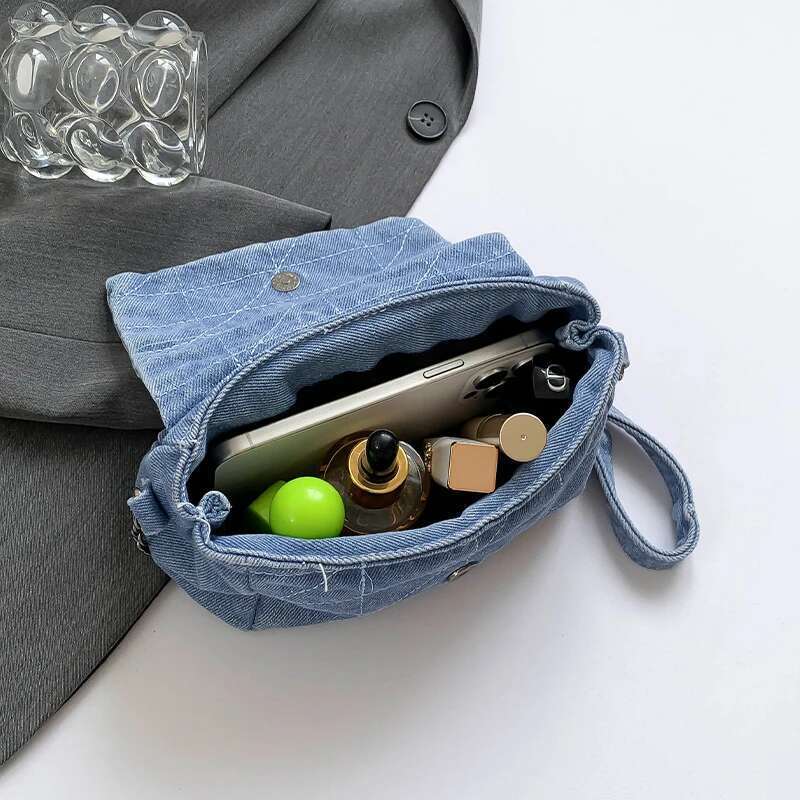 Retro Denim Shoulder 2024 New Simple Fashion Lady Underarm Handbag Shopper Purse Designer Jeans Sg Phone Bag