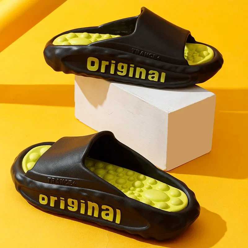 Mens Slide Fashion Leisure Massage Slide Lightweight EVA Soft Bottom Slide Comfortable Beach Slide Mens Summer New Slide W250414