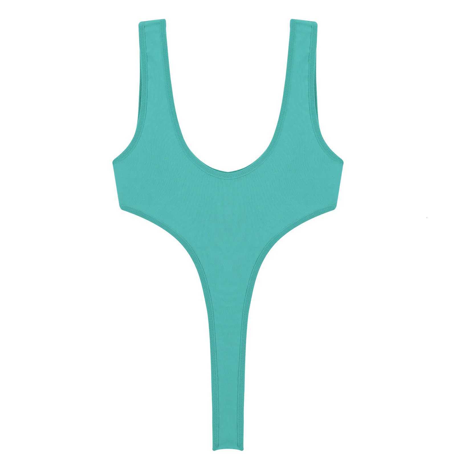 Womens Swimsuit One Piece Silky See Through Sheer Lingerie Swimwear Deep Scoop Neck Sleeveless High Cut Thong Leotard BodysuitW251113