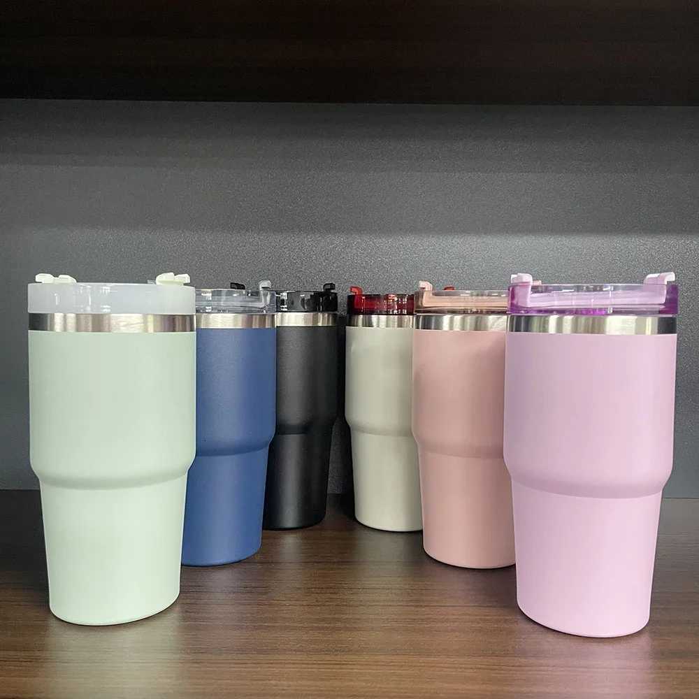 New Trustworthy large-capacity straw coffee travel cup car cup 304 stainless steel insulated cup C251114
