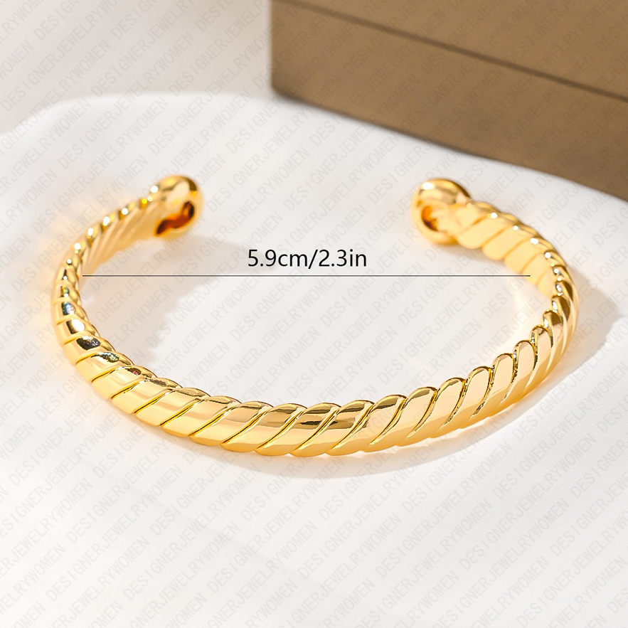 Designer Bracelet Bracelet for Women Twisted Rope Bracelets Gold Bangle Chunky Open Bangles Luxury Jewlery Designer for Women Elegant Timeless Gift Pr
