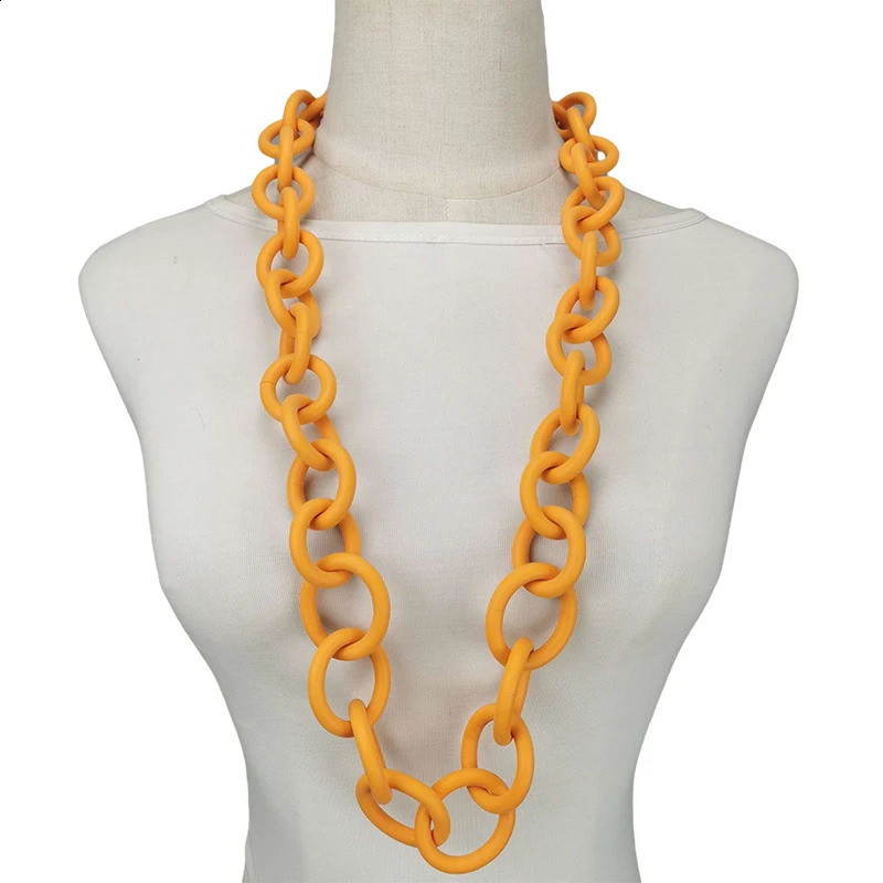 Gothic handmade rubber necklace er geometric jewelry womens circular pendant necklace multi-color chain for weddings 250408