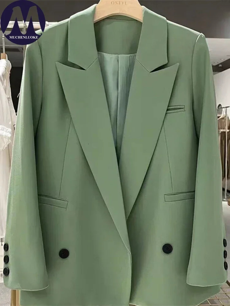 Womens Jacket Spring and Autumn Korean Fashion Long Sleeve Office Straight Set Casual Loose Street Trend Coat 250414