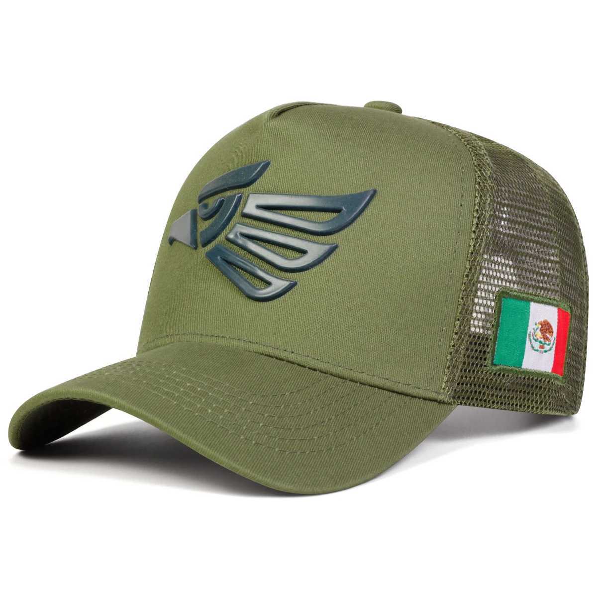 Neutral Mexican Eagle Label Baseball Mesh Hat Spring Summer Outdoor Adjustable Casual Hat W250414
