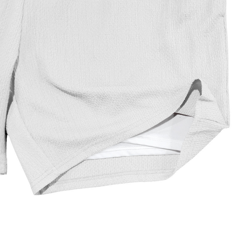 2025 summer men's casual sports three part with quick drying lining and double-layer woven shorts set