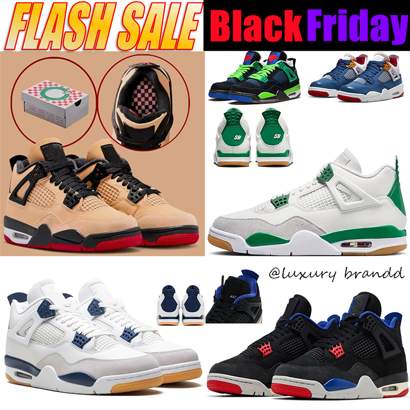 Designer shoes Basketball Shoes Men 4 4s Sneakers Military Black Cat Pine Green Seafoam White Oreo Red Thunder Unc Bred Cacao Medium Olive Sail Pizza Mens Trainers BB