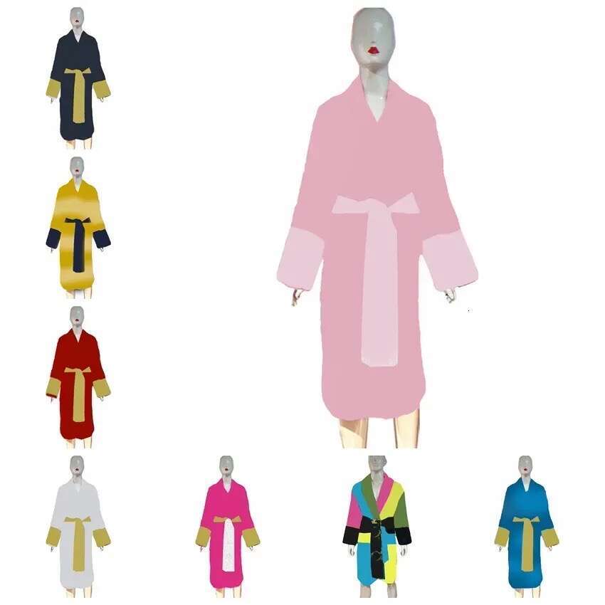 men and women bathrobe unisex man cotton sleepwear night highquality bath robe Brand designer robe breathable elegr SIZE S-3XL Slippers