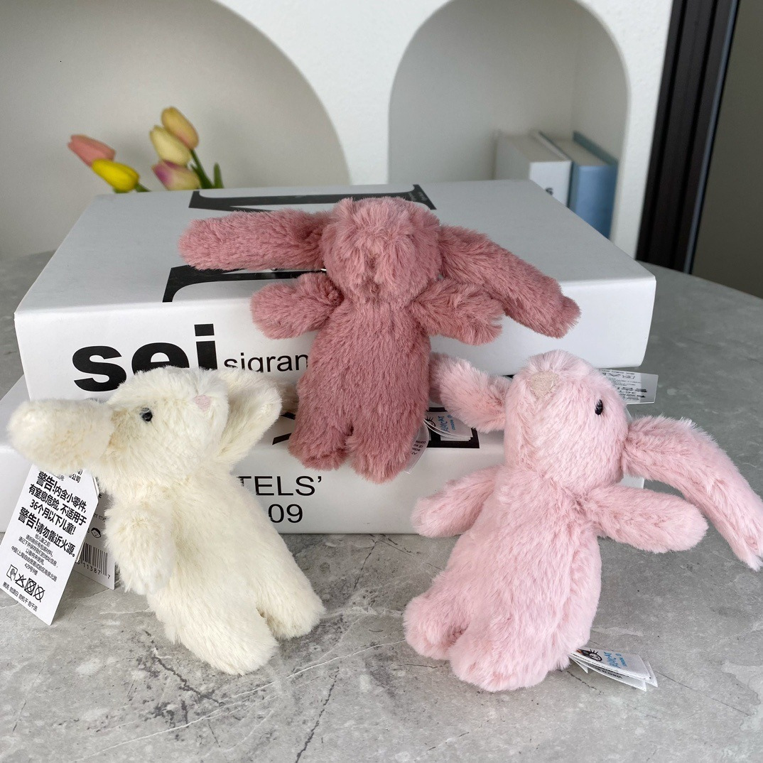 Stuffed Animals Cute Cartoon Rabbit Love Pompom Trinket Toy Girl Bag Car Keychain Mobile Phone Pendant Jewelry Gift 250708 TUES