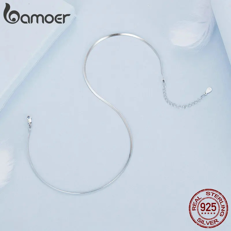 White Gold Plated Dainty Choker Necklace for Women Girls 925 Sterling Silver Snake Chain Necklace Fashion Jewelry for Gi 250407