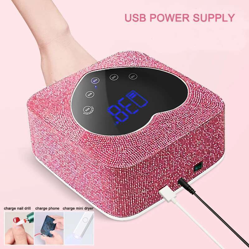 Rhie Lamp 72W Cordless Rechargeable Dryer Lampara De Unas Gel Nail Polish UV Light With Touch Screen Control