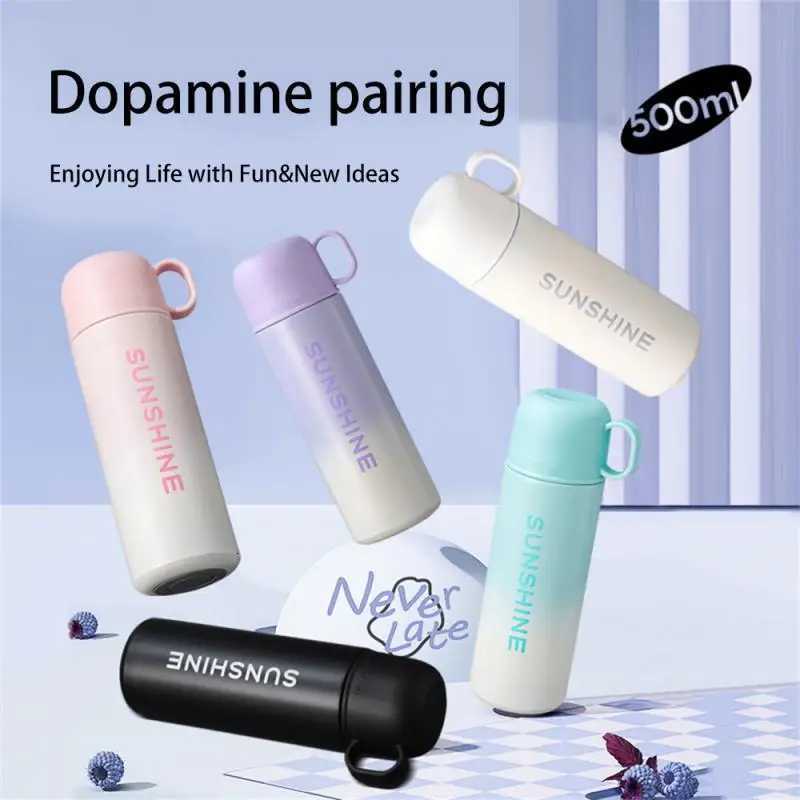 New 316 Stainless Steel Thermos Cup Simple With Lid Three-purpose Bounce Cup High Value Portable Gradient Color Thermos Cup C251114