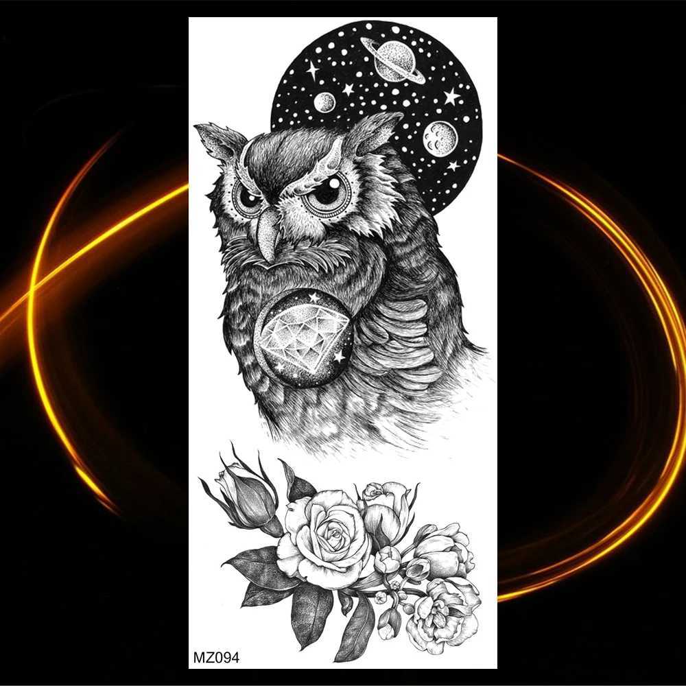 3D Tiger Woods Lion Warrior Female Temporary Tattoo Adult Male Owl Universe Flower Eagle Fake Tattoo Forearm Washable TattooXJ25414