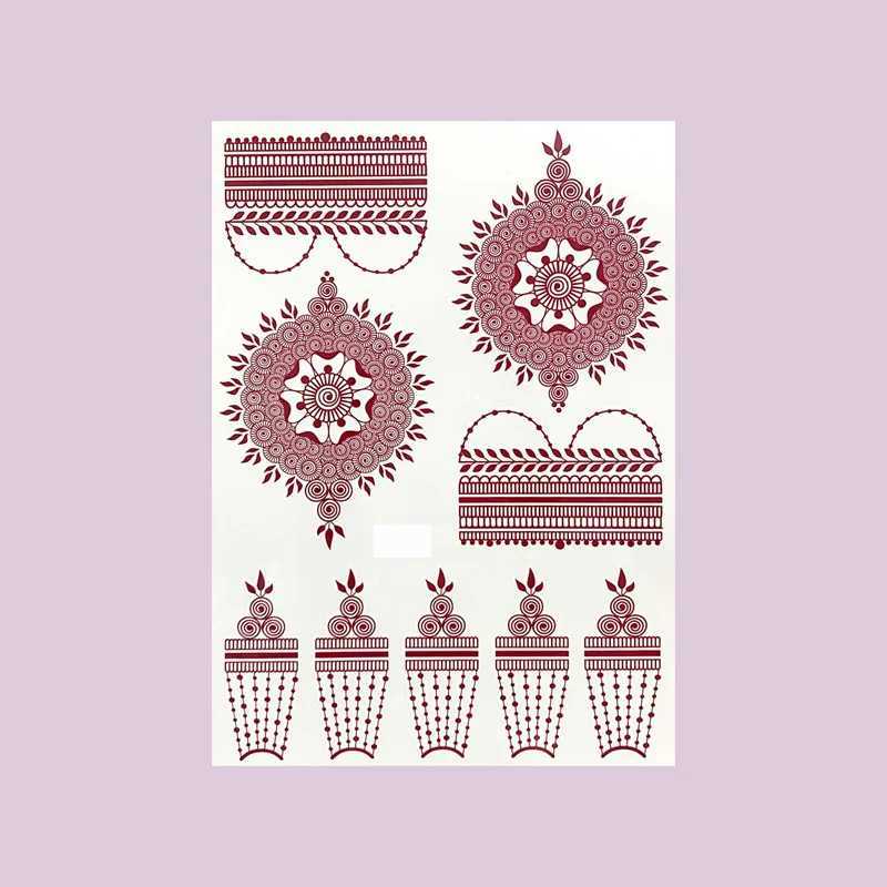 Chestnut nail flower tattoo stickers for hands and body temporary tattoos for women and fake tattoos for weddingsXJ25414