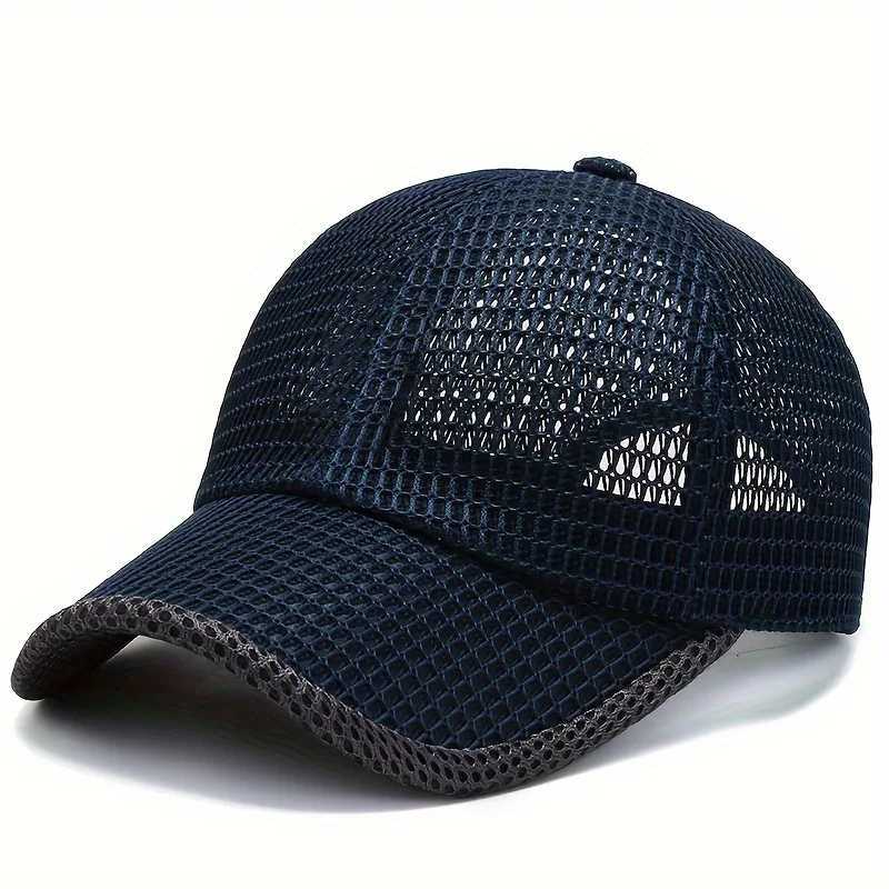 Mens solid color mesh breathable baseball cap sun protection cap womens sports cap camping cap W250414