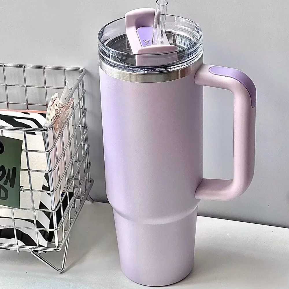 2025 New Handle Straw Lid Stainless Steel 40oz Vacuum Insulated Car Mug Double Wall Thermal Iced Travel Cup coffee mug C251114
