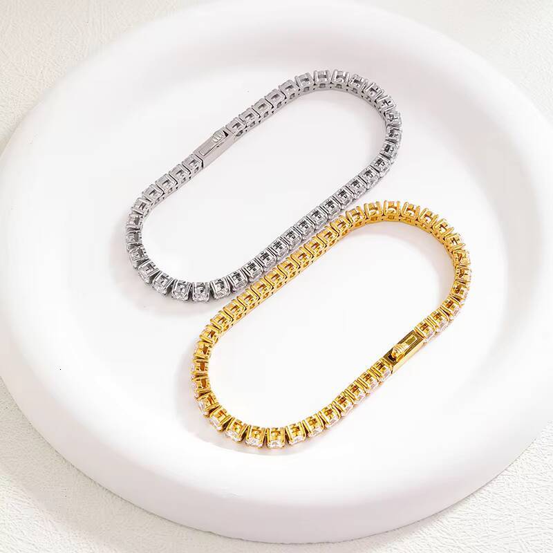 Sapphire S925 5Mm Emerald Silver 925 3Mm Clustered Zircon Black Gold Gra Moissanite Woman Stargem Luxury Tennis Necklace