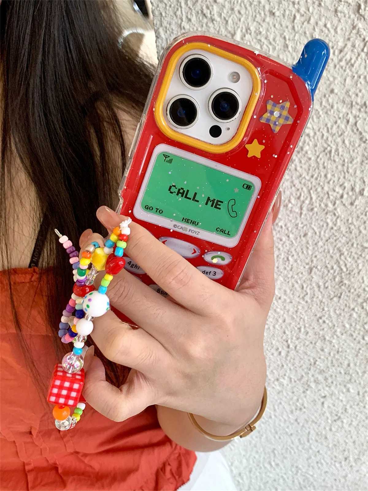 Funny 3D Mobile Phone Case For iPhone 16 Pro 15 14 13 Pro Max Protective Cover Fashion Cute Cases with Chain Funda J251202