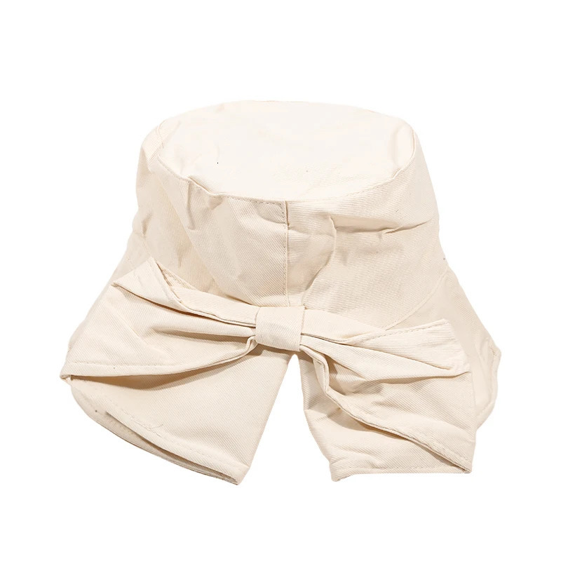 Womens fisherman hat bow bucket hat high-quality summer hat Sunbonnet hat outdoor UV barrier 250409