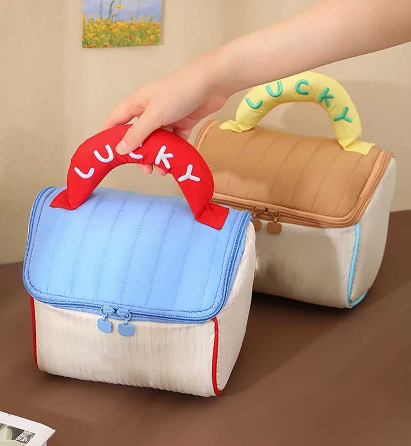 Cute Home Makeup Bag Womens Zipper Thick Toilet Bag Portable Large Capacity Travel Lipstick Napkin Storage BagXJ250415