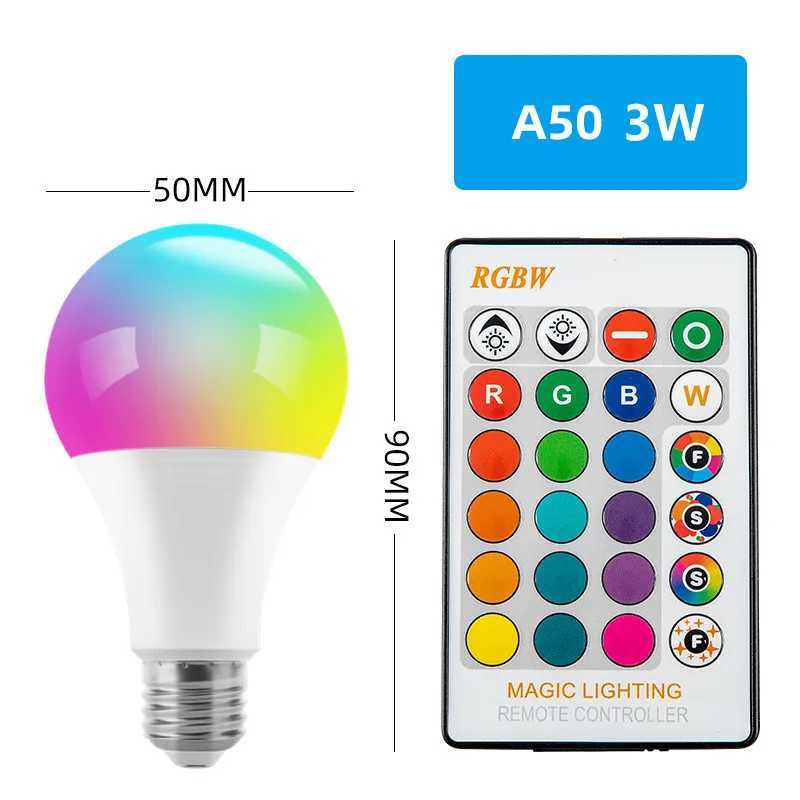 16 Colors RGB Bulb LED Multicolor Bulb E27 Base 220V Household Lighting Dimmable 24 Key Remote Control Atmosphere Neon Light C251115