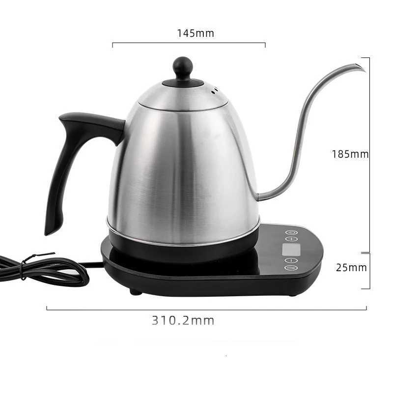 800ml Hand Brew Coffee Pot Intelligent Constant Temperature Electric Kettle Gooseneck Fine-mouth Stainless Steel Teapot Kettles Y251114