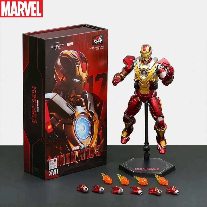 ZD Toys Marvel Official Licensed Iron Man MK17 7Inch Tony Stark Action Figure Avengers 1/10 Scale Collectible Model Kids Gifts Bulk Wholesale